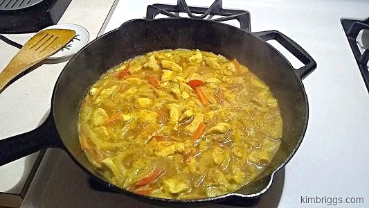 curried veg over rice