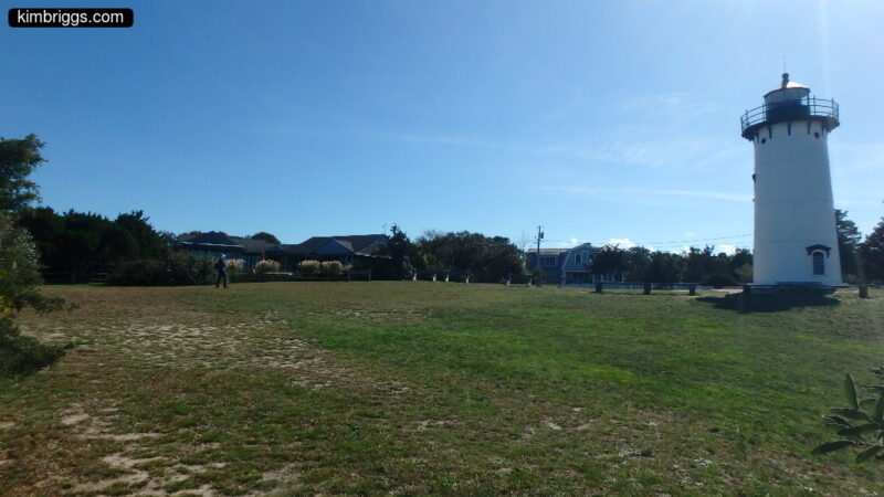 small lighthouse on grassy lawn
