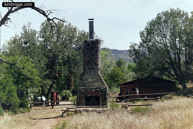 Old stone fireplace with no house.