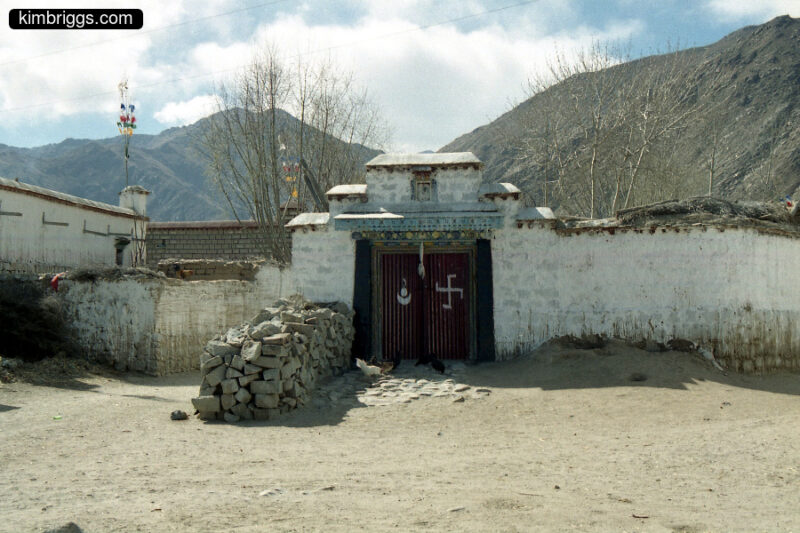 Tibetan country home entrance gate.