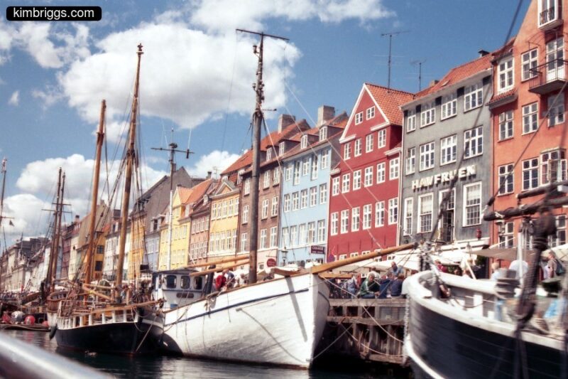 Copenhagen colorful buildings along the docks.