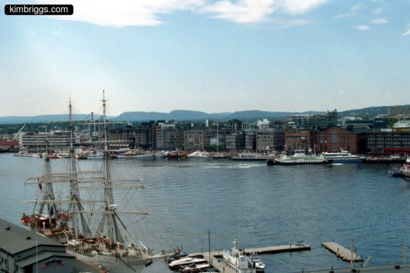 Large sailing ship in Oslo harbor, Norway.