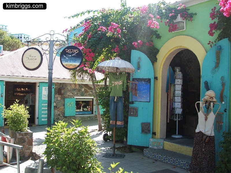 Downtown Cruz Bay shops.