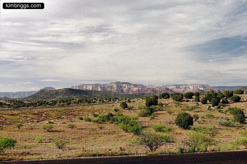 Desert highway landscape view.