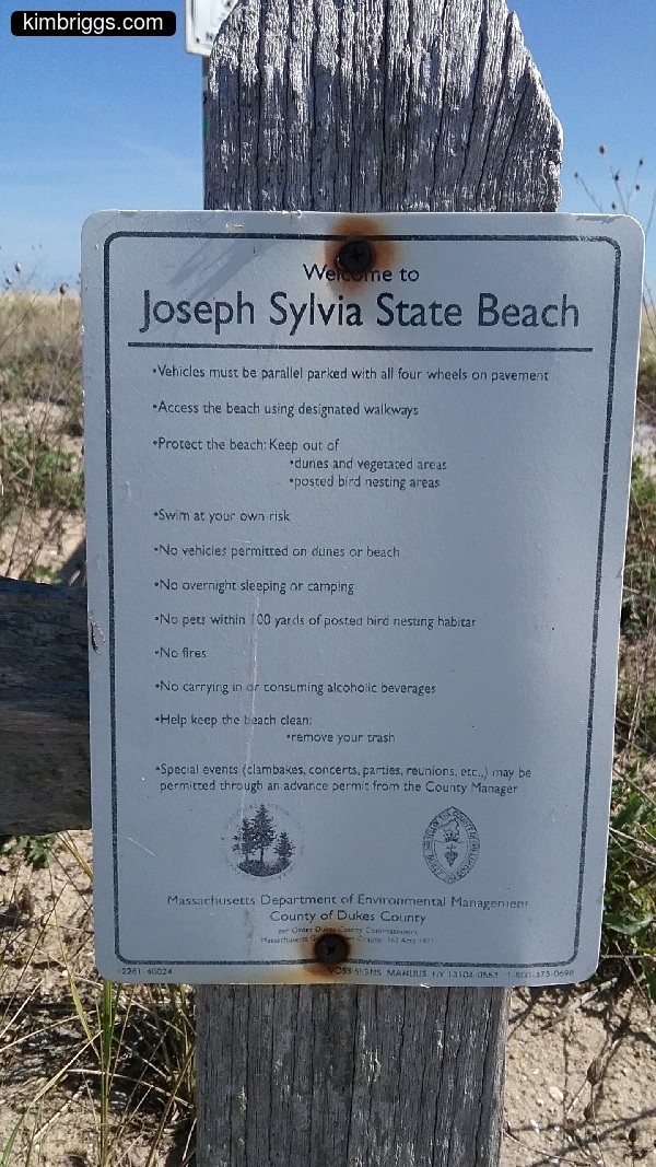 Joseph Sylvia state beach rules sign