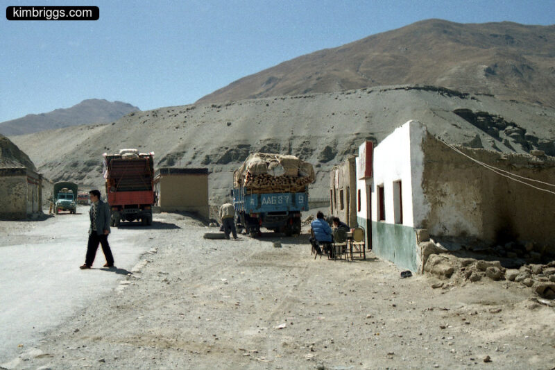 Rural truck stop in Tibet.