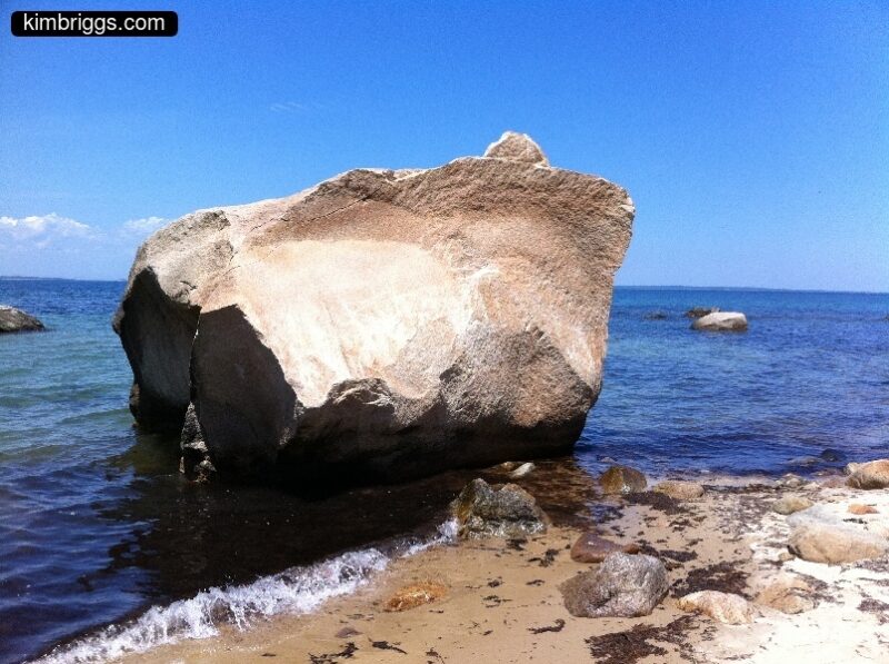 Huge rock on Martha's Vineyard shore