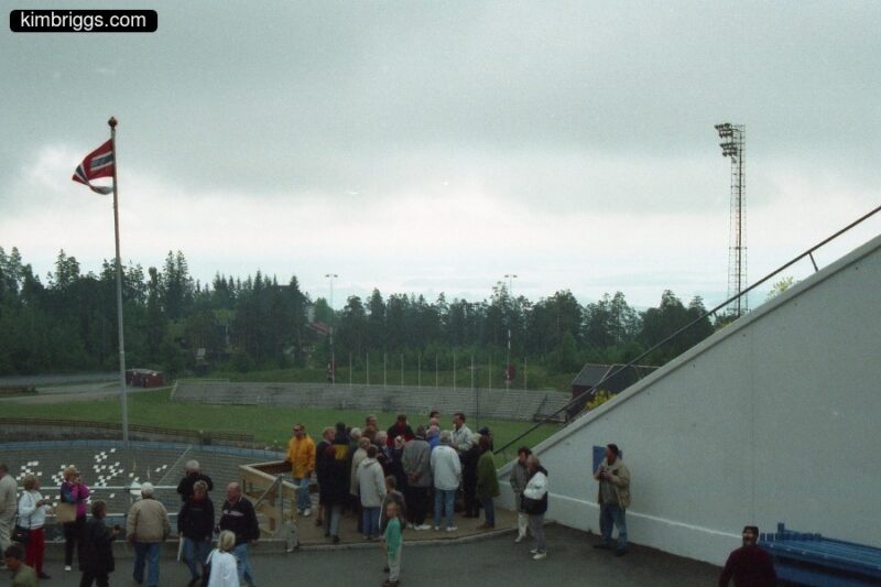 Tourist group in Oslo park.