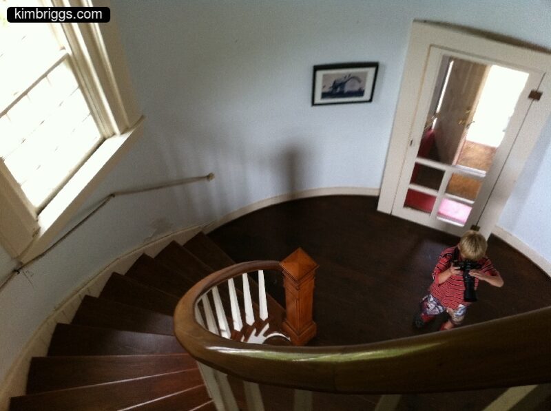 wooden spiral staicase