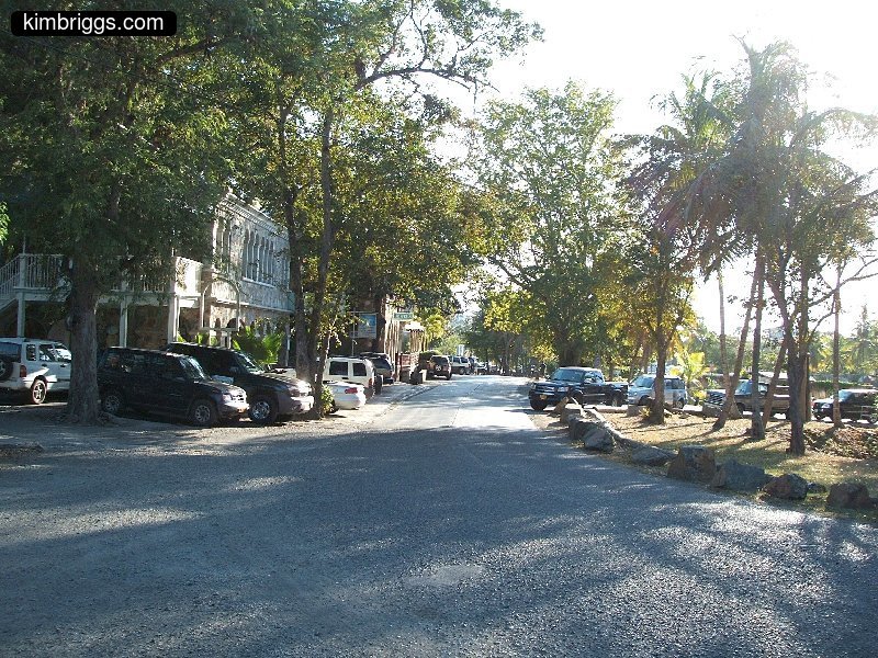 Street in Cruz Bay St. John USVI.