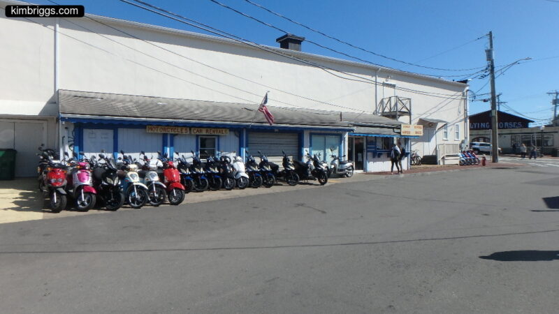 Motorcycle and moped rental building.