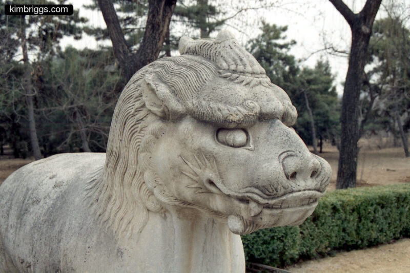 Sacred Way statue of dragon lion.