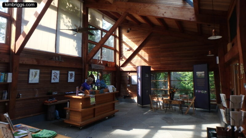 Inside Polly Hill visitor's center.
