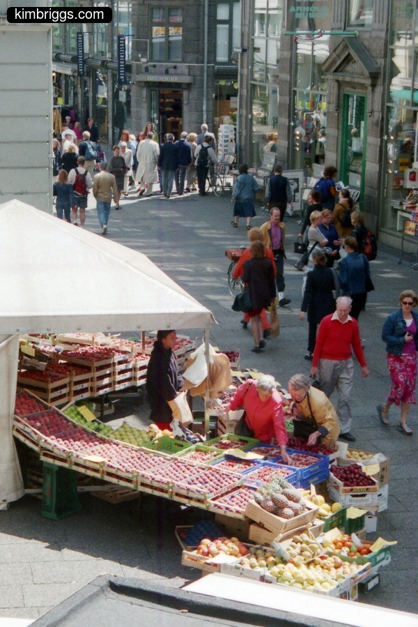 Produce vendor on Copenhagen street.