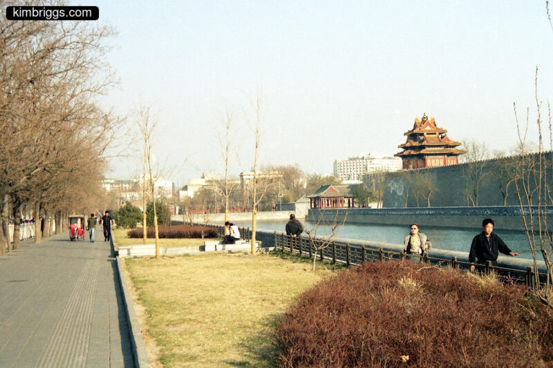 Moat and street behind Forbidden City.
