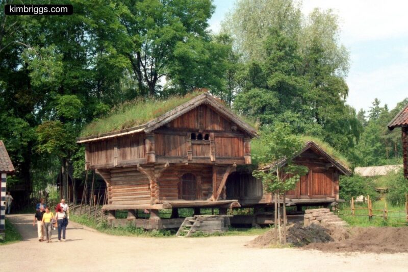 Scandinavian traditional wooden home.