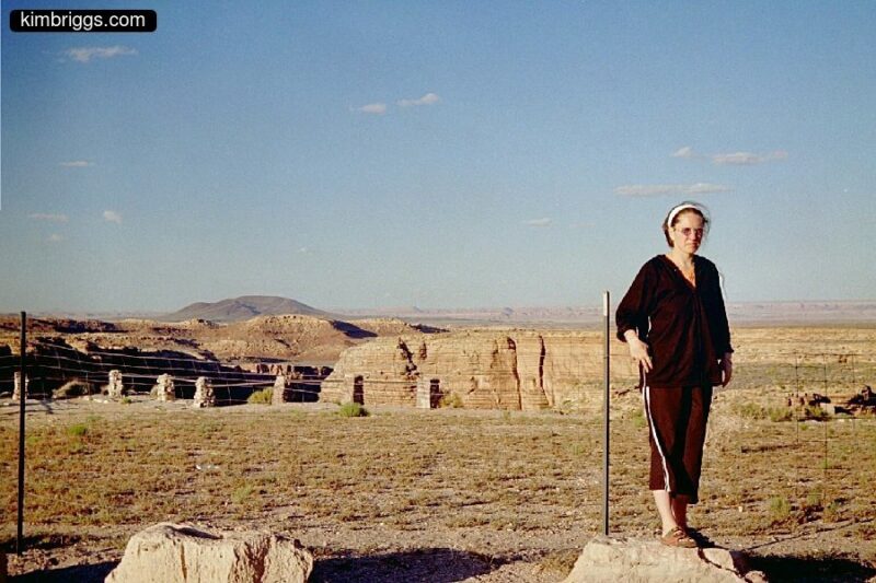 Woman in front of Grand Canyon "Desert View".