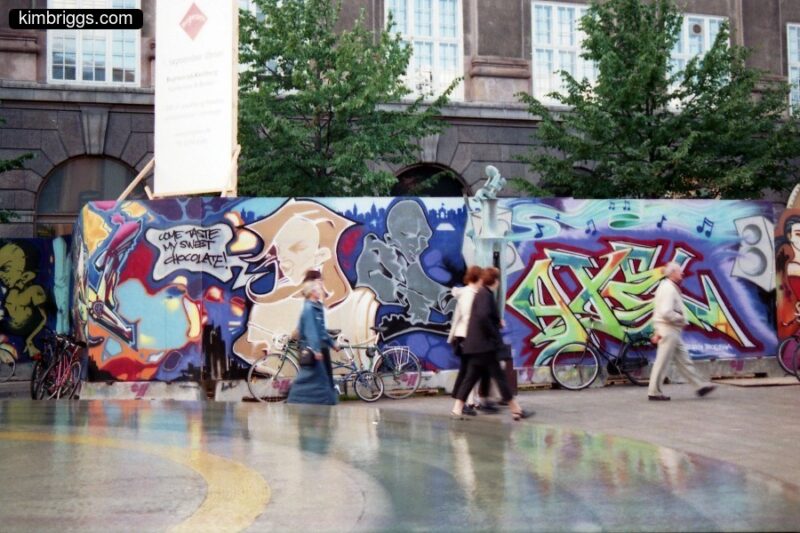Large intentional graffiti wall in Copehnagen.