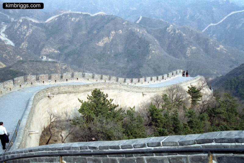 Great Wall of China rolling over hills
