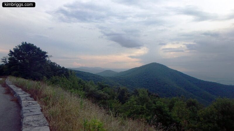 Dusk on Skyline Drive in Virginia.