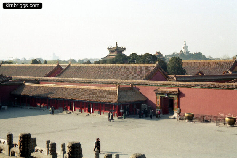 Forbidden City walls and roofs in Beijing China.