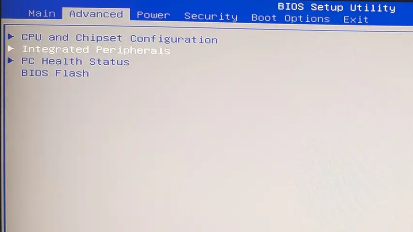 Acer BIOS screen