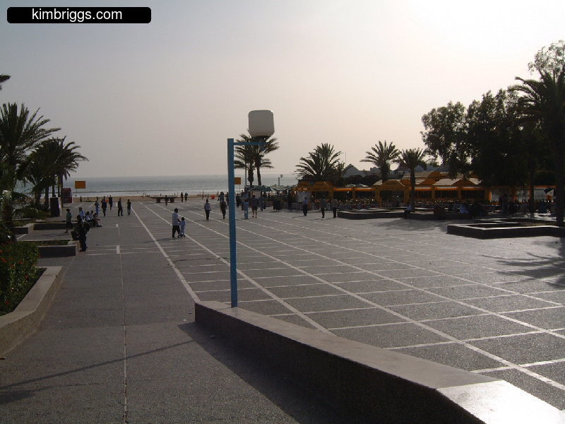 Agadir boardwalk-type area near beach.