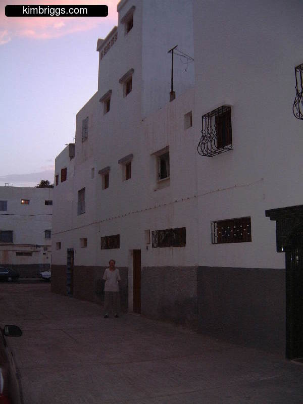 Cement buildings on residential street in Agadir.
