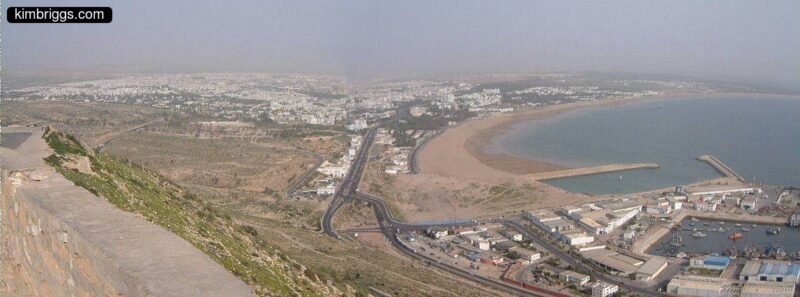 View of Agadir from the Kasbah above in 2002.