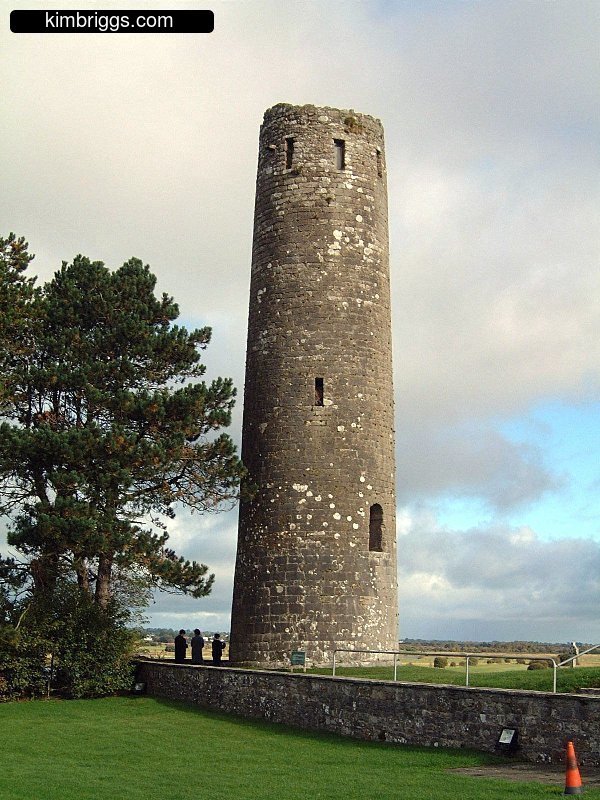 Cylindrical stone tower in Ireland.