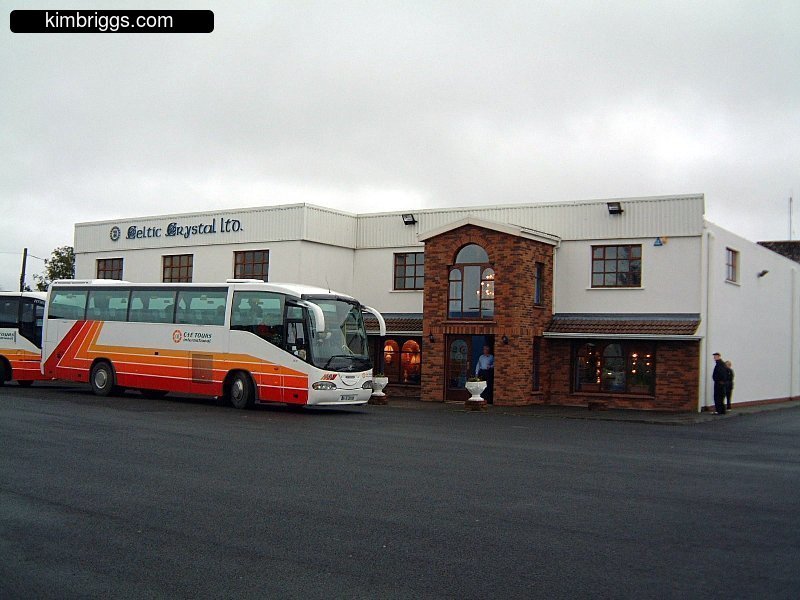 Coach parked at Celtic Crystal.