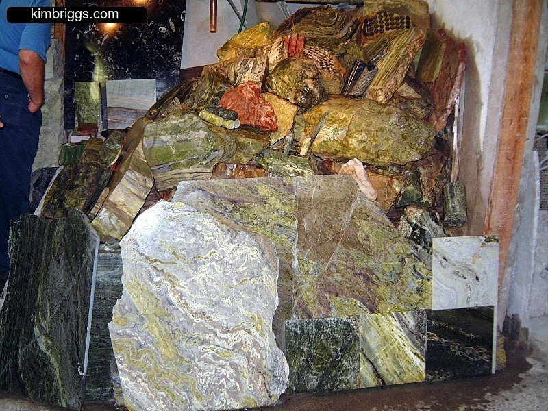 Large pile of Connemara marble samples.