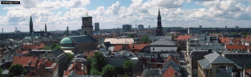 Copenhagen Denmark city skyline.