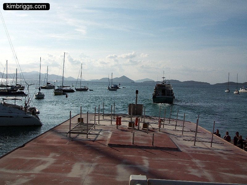 View from Cruz Bay harbor looking at St. Thomas.