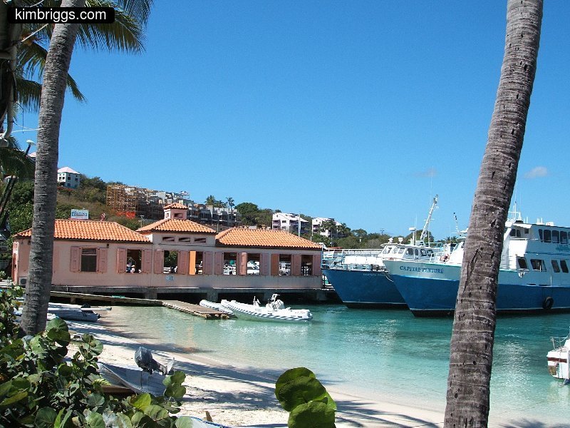 Waiting area on Cruz Bay dock USVI.