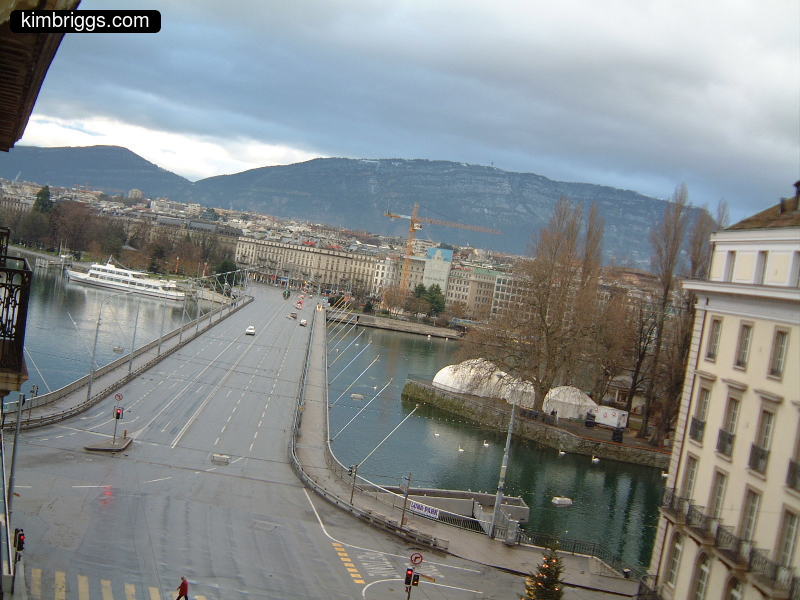 Downtown Geneva bridge.