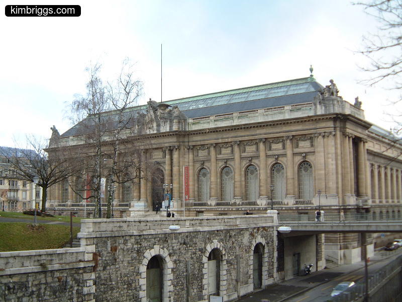 Detailed European-style stone building.
