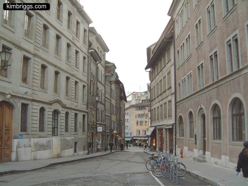 Narrow street in Geneva.