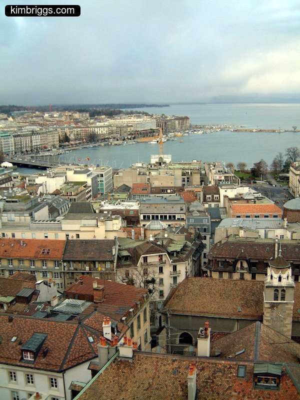 View overlooking Geneva and lake Geneva.