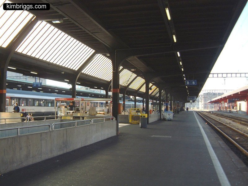Geneva train station platform.