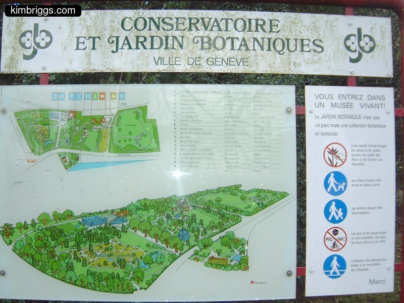 Geneva Botanical Gardens map.