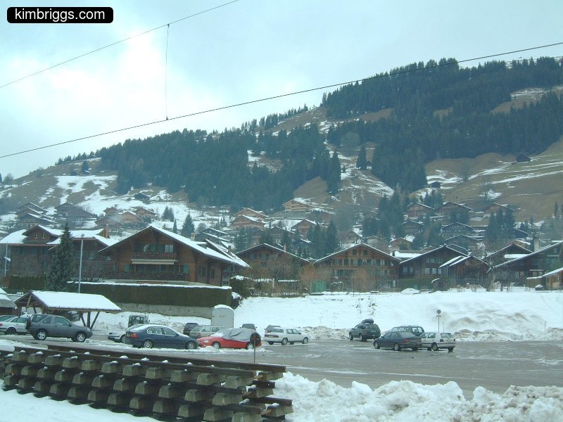 Residential neighborhood in Switzerland mountains.