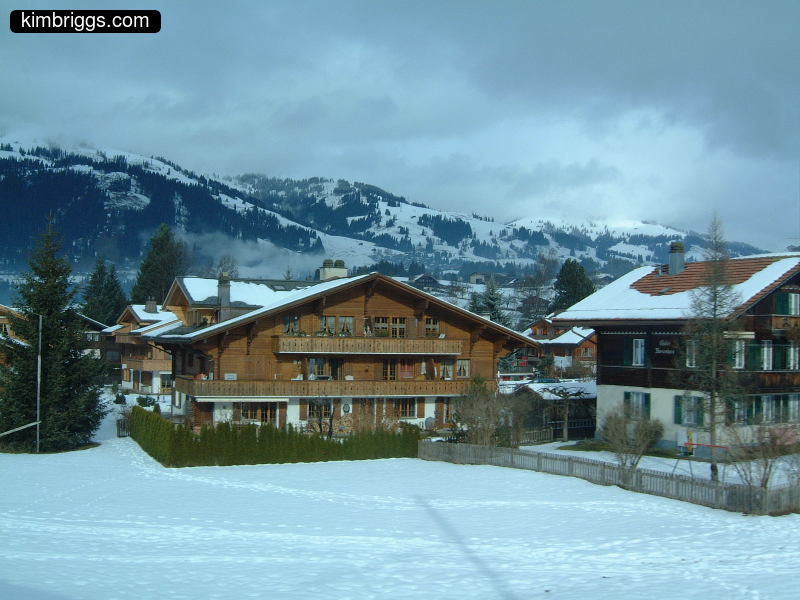 Typical Swiss architecture with large covered porches.