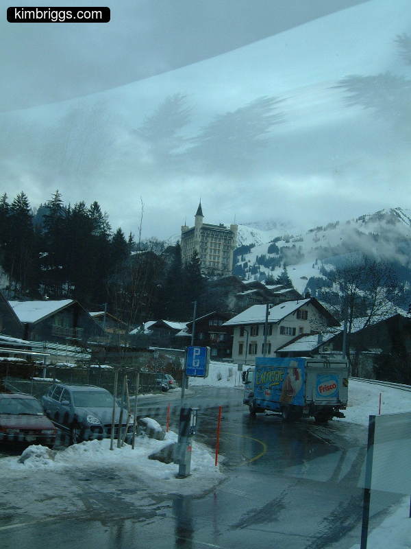 View of castle style hotel from a distance.