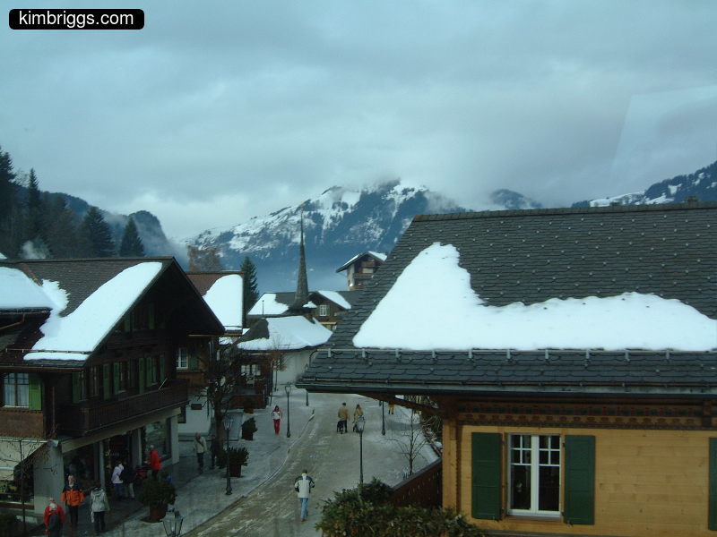 Small Swiss village with walkable streets.