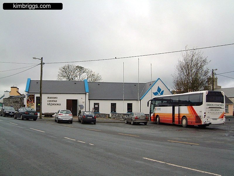 Tourist bus outside Burren Center Kilfenora.