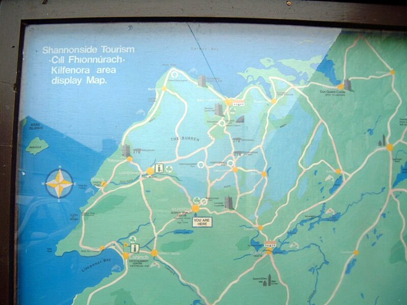 Kilfenora and Burren area map.