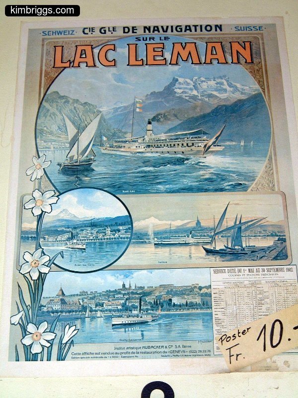 Old fashioned post card from "Lac Leman" (Lake Geneva).