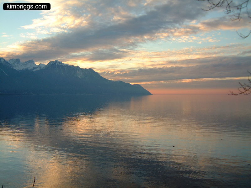 Sunset on Lake Geneva.