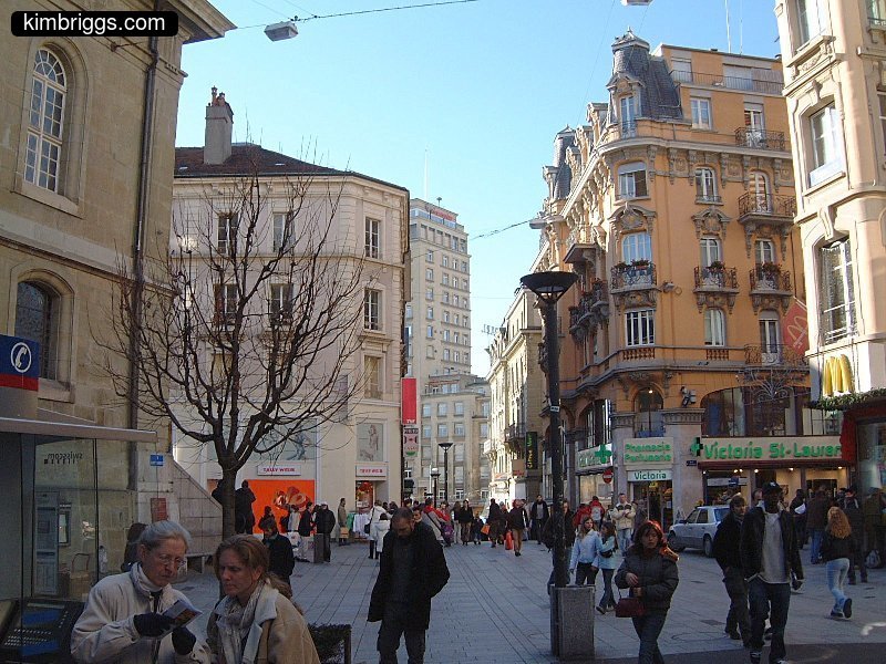 Pedestrian mall in Lausanne.